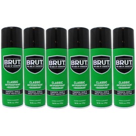 Brut Deodorant 6oz Aerosol Classic Scent(Anti-Perspirant) (6 Pack)