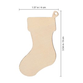 Operitacx Pack of 100 Wooden Stockings for Crafts Christmas Tree Decorative Stockings Hanging Wooden Stockings for Festival Home