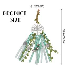 URROMA Green Witch Bell, 1 Pcs Life Tree Magic Witch Bell with Twine Wind Chimes, Protection Door Hanger for Crafts, Car, Room, Wall Decor