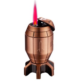WYZDQYDH Brown Windproof Flame Adjustable Lighter,Cool,Jet Torch Flame Lighters,Butane Refillable Torch,BBQ Candles Camping (No Butane Fuel)