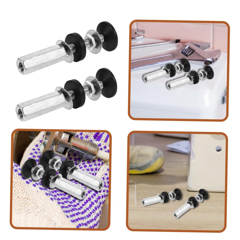 Mipcase 2pcs Toilet Tank Bolts and Gaskets Set with Leakproof