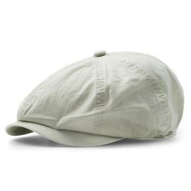 CLAPE Newsboy Caps for Men, Vintage 8 Panel Cotton Flat Cap, Breathable Stretch Fit Men's Newsboy Hat for Driving, Travel