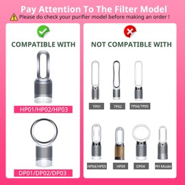 2 Pack HP01 HP02 HEPA Filter Compatible with Dyson Desk Purifier, Dyson Pure Cool Link Desk DP01 DP02, Dyson Pure Hot + Cool Link HP01 HP02, Part # 968125-03, Standard Filter and Pet Care Filter Set