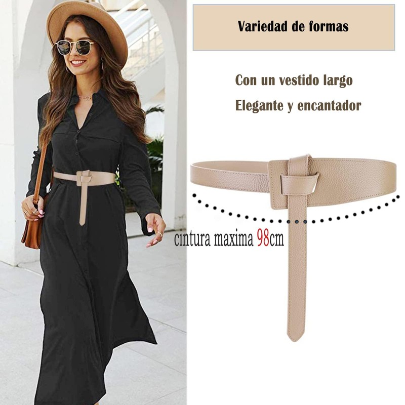 GeorgeX Cinturón de Vestir de Moda para Mujer, Jeans Anudados