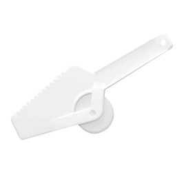 Party Essentials N00304 Plastic Pizza Cutter and Server, White (Case of 6)