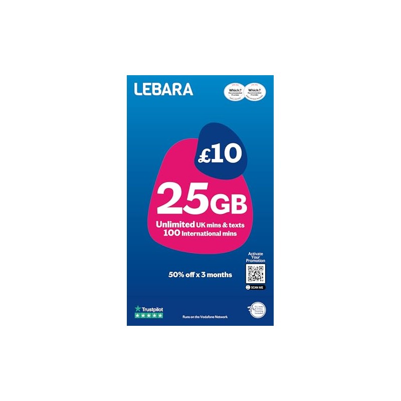 Lebara SIM Card: 25GB for £5, Half Price for First
