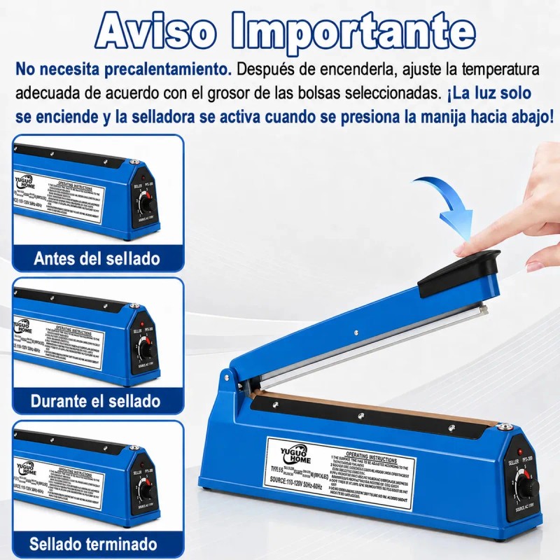 Selladora de Bolsas Yuguo Home FS 300 de 30 cm