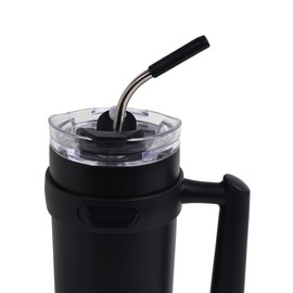 Hydragear Juno Stainless Steel Tumbler with 2-in-1 Lid and Reusable Straw - 40 Oz - Onyx Powder Coat
