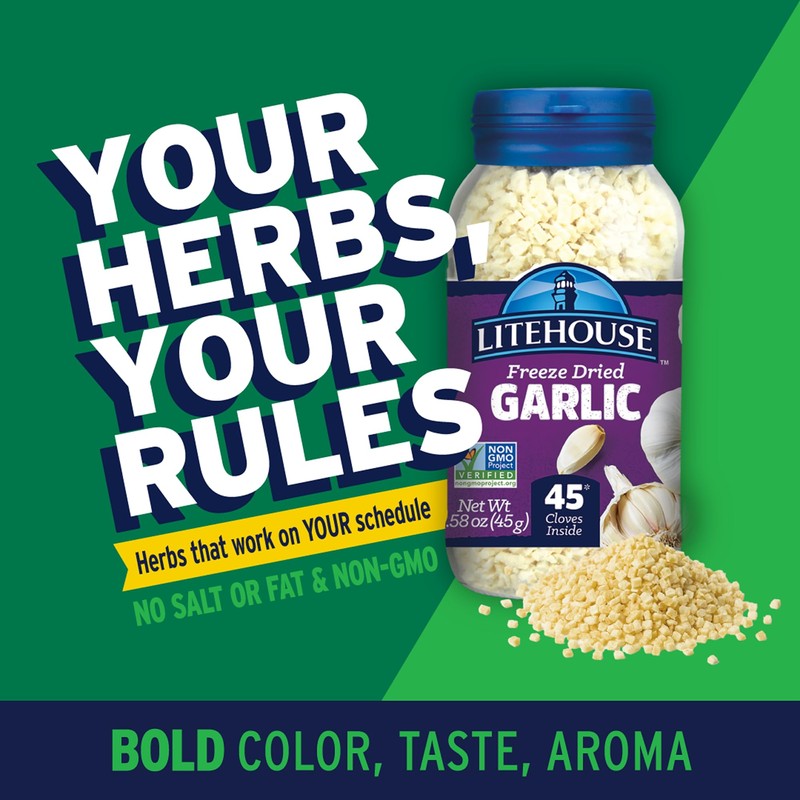 Litehouse Freeze Dried Garlic - Garlic, Substitute for Fresh Garlic