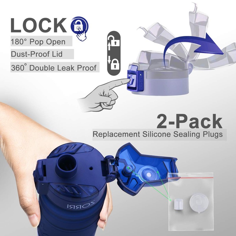 Zorri Sports Water Bottle, BPA-Free, Dark Blue, Size 500 ml