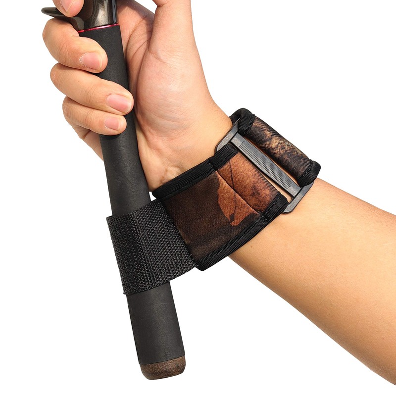 SAMSFX Cast Aid Fishing Belt Rod Holder Camouflage Wrist Wraps,
