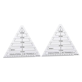 COHEALI Acrylic Quilting Templates 2pcs Equilateral Triangle Ruler Marking Ruler for Patchwork Sewing Projects