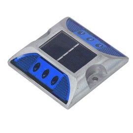 lyrlody Road Ground Lights, Solar Driveway Deck Light Solar Road Stud Light Solar Driveway Dock Lamp for Driveway Step Sidewalk Stair Outdoor IP68 Waterproof Road Marker (Blue Light)