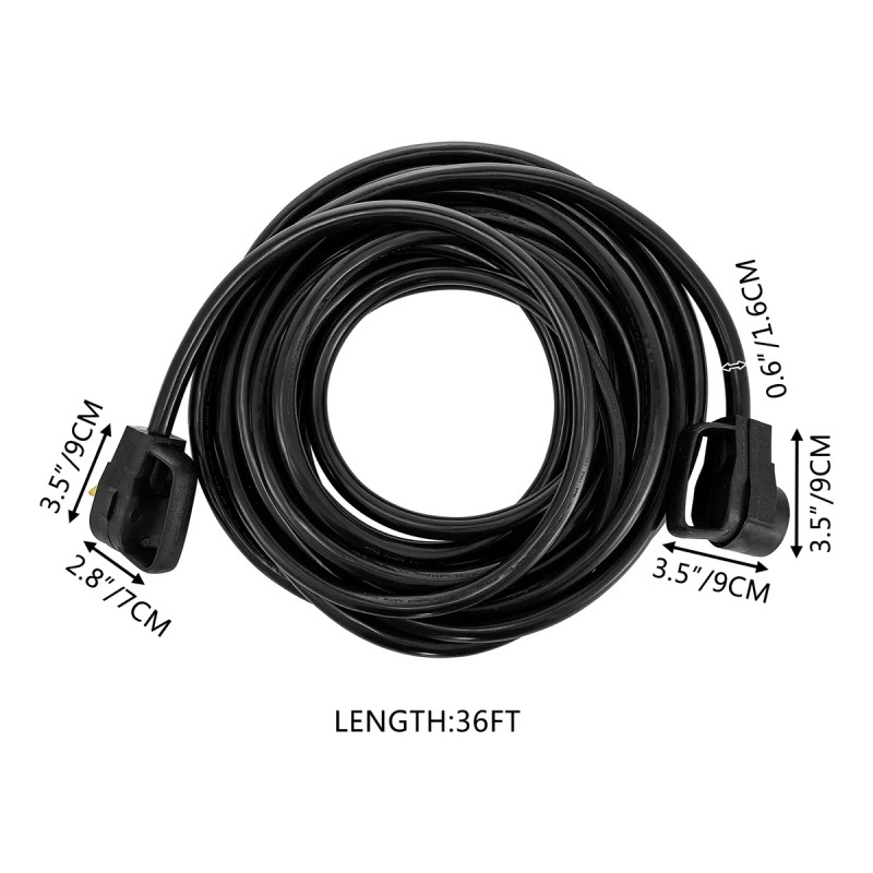 Vevor Cable De Extensión Para Vehículos Recreativos 36ft 30a