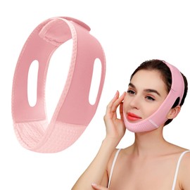 Hinapan 1 x V Line Mask, Reusable Face Slimming Band, Chin Strap for Sleeping, Face Lift Tape, Double Chin Reducer (Pink)