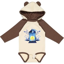 inktastic Celestial Moth Lantern Long Sleeve Creeper 18 Months Natural & Brown W Ears 45ba2