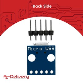 AZDelivery 10 x Micro USB Port Socket | USB Power Supply Interface | Breadboard 5V Power Module | Compatible with Arduino