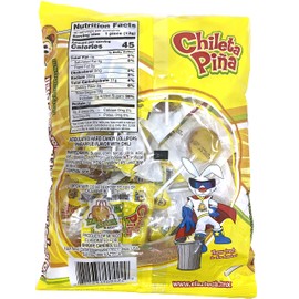 El Azteca Chileta Pina, Chile Pineapple Lollipops, Bag of 40