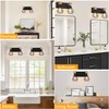 FadimiKoo 2-Light Rustic Style Wood Bathroom Wall Sconce, Farmhouse Vanity