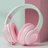 Bluetooth Headphone Heavy Bass Noise Cancelling Foldable Gradient Color Wireless