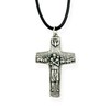 Silver Toned Pope Francis Papal Pastoral Cross Pendant with Black