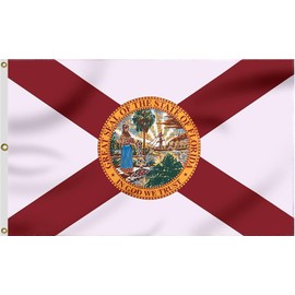 ANCONINE Florida State Flag 8x12FT, FL Flags with 3 Brass Grommets,4 Stitched and 100D Premium Polyester.