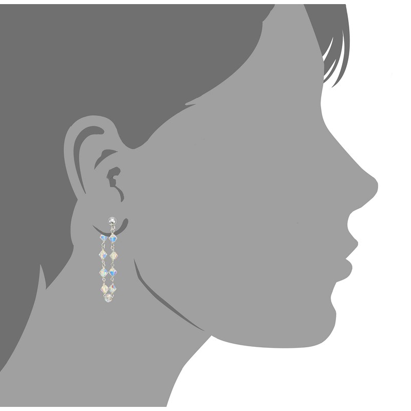 LTC Designs Sterling Silver Loop Drop Earrings Made With Austrian