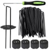Bakulyor 200pcs Black Landscape Staples + 200pcs Buffer Washer, 6