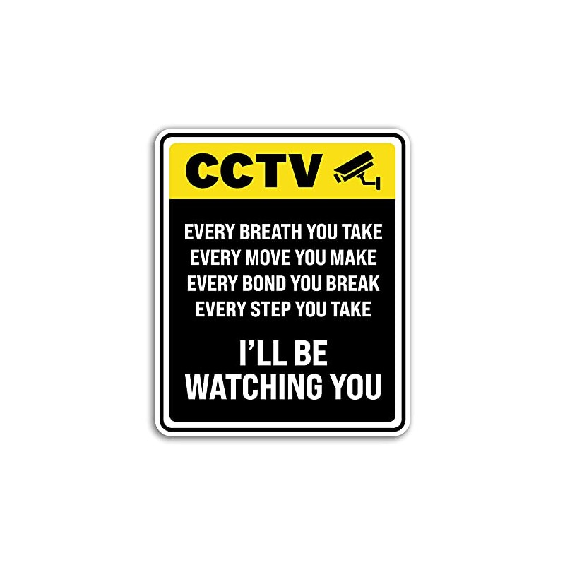 2 x 20cm Tall Funny CCTV Sign Vinyl Stickers -
