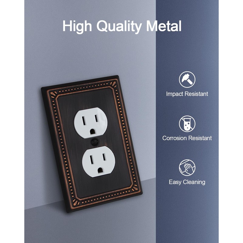 ZILLSEA Metal Wall Plates, Switch Plates and Outlet Covers, Decorative
