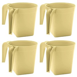 YBM Home Square Plastic Wash Cup, Long-Lasting, for Ritual Hand Washing, 1332Beige-4