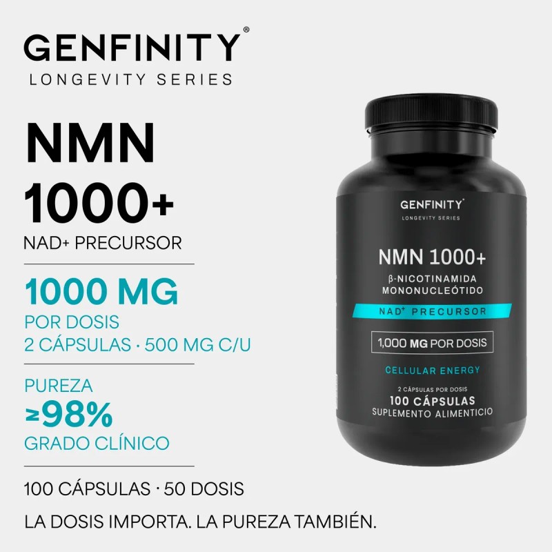 Nmn Ultra Pure 000mg Por Dosis 100 Cáps Longevidad