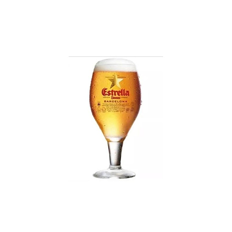 Estrella Damm Barcelona, Spain Signature Glass Chalice 330 mil