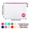 Yoassi Document Bag A6, 40 Pieces Mesh Plastic Zip Bag,