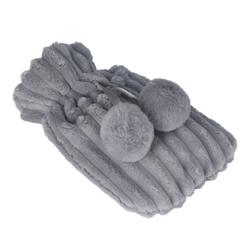 Hot Water Bag PVC Plush Fabric Cover Wide Mouth Design