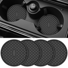 ME.FAN Car Cup Coasters [4 Pack] Silicone Car Coasters/Cup Mats for Cup - Universal Car Cup Holder Insert Coasters, Non-Slip Recessed Car Interior Accessories Black
