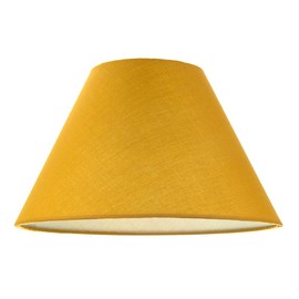 Traditional 12" Ochre Cotton Coolie Lampshade Suitable for Table Lamp or Pendant by Happy Homewares