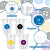 100Pcs Button Party Plastic Cups Disposable Cups with Lids Straws