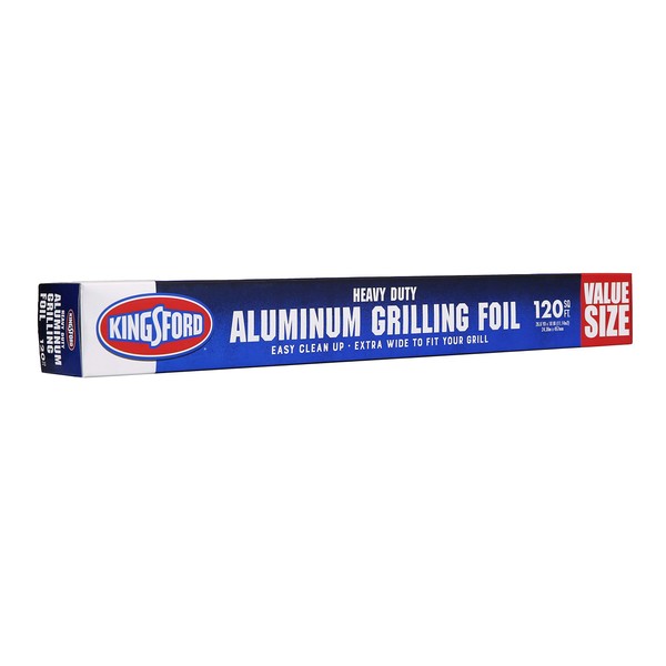 Kingsford Standard Heavy Duty Grilling 120 Square Feet | Extra Wide Aluminum Foil, for Grilling, Cooking, And Steaming, Easy Cleanup | Value Size Grilling Foil