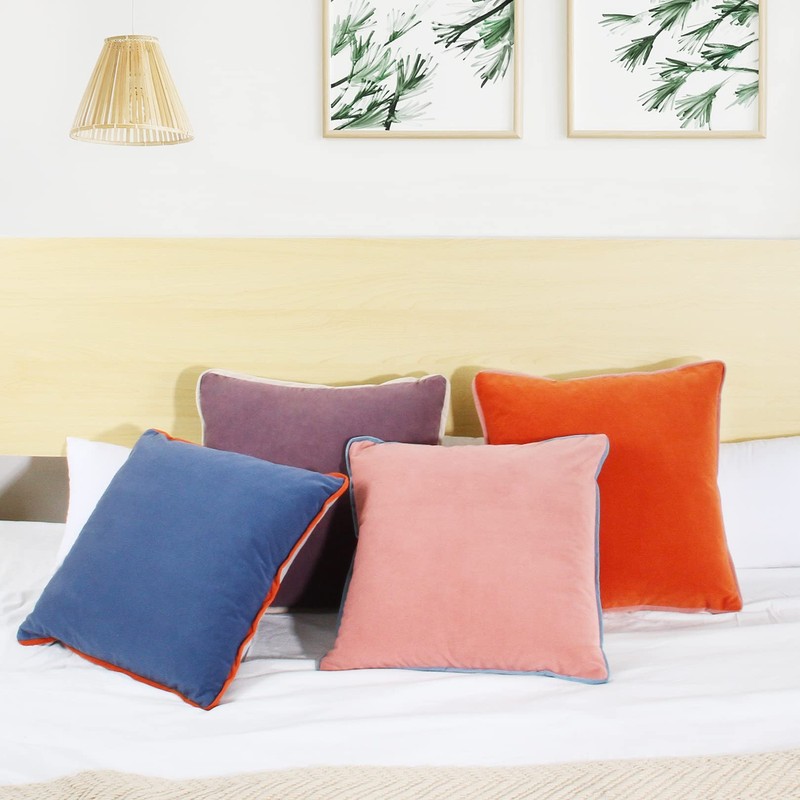COFEDE Velvet Cushion Covers 16x16 inch Set of 4,Decorative Square