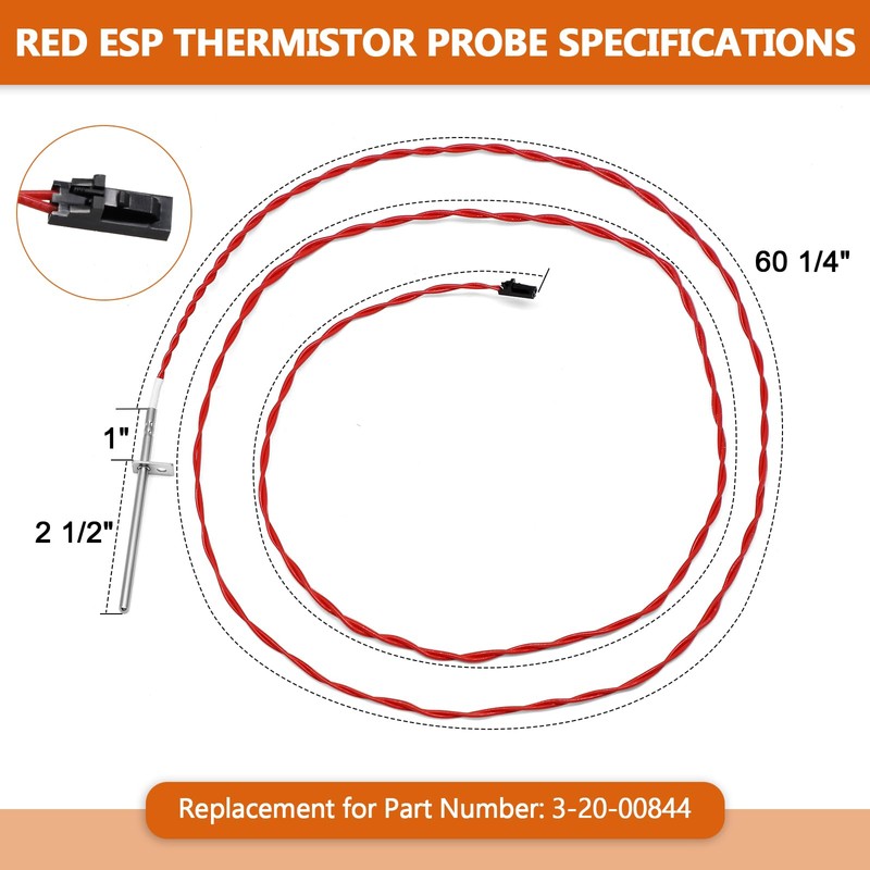 Hiorucet 3-20-00844 Red ESP Thermistor Probe & 3-20-00906 Sensor Thermostat