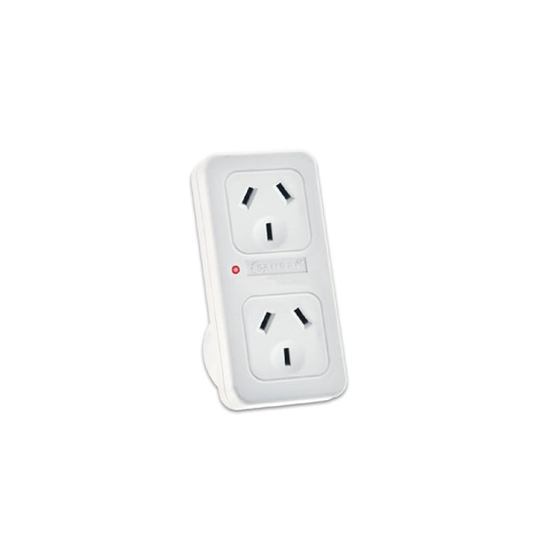 Sansai Vertical Up Powerpoint Double Adaptor/Outlet Power Board Splitter/NZ/AU