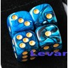 Levarage 0033 4 Dice Blue Marble 0.55 inch Square Dice
