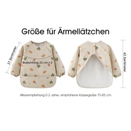 MOJINL Baby Bibs with Sleeves, Soft and Skin-friendly Sleeves, Waterproof Bib Baby with Long Sleeves, Machine Washable, Pack of 2