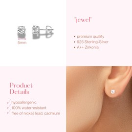 ARS-ARGENTI Stud Earrings Women Girls Sterling Silver 925 Gold 18K Hypoallergenic, Sterling Silver Yellow Gold Stainless Steel, No Gemstone