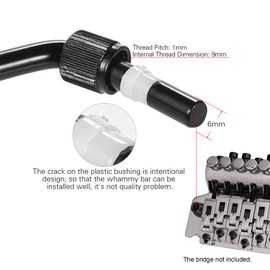 Electric Guitar Tremolo Trem Vibrato Arm Whammy Bar Crank Lever for Bridge System Black QIUNI