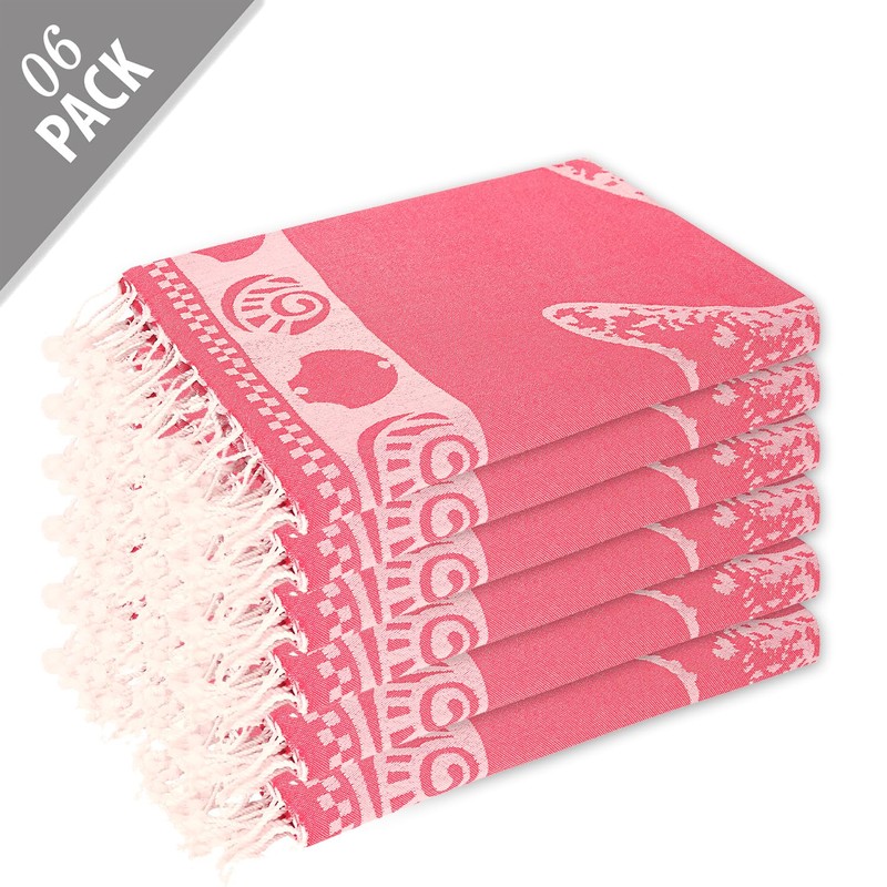 Organix 100% Cotton Turkish Fouta Beach Towel, 6 Pack, 36"x72",