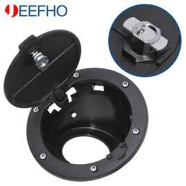 Cubierta para puerta de llenado de combustible, cubierta para depósito de combustible de gas, color negro para Jeep Wrangler JK & Unlimited Sport Rubicon Sahara (bloqueo)