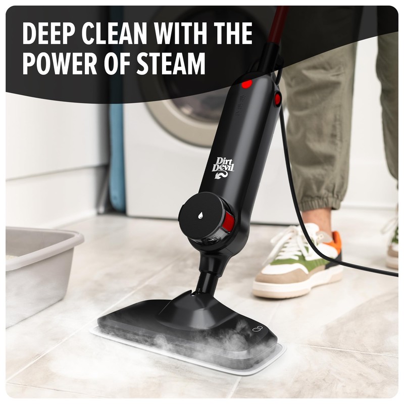 Dirt Devil Steam Mop, Hard Floor Cleaner Machine, 3-Mode Steam