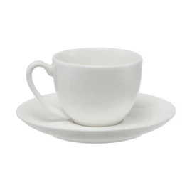 Maxwell & Williams White Basics Coupe Demi Cup and Saucer, 90ml Capacity (Set of 4)
